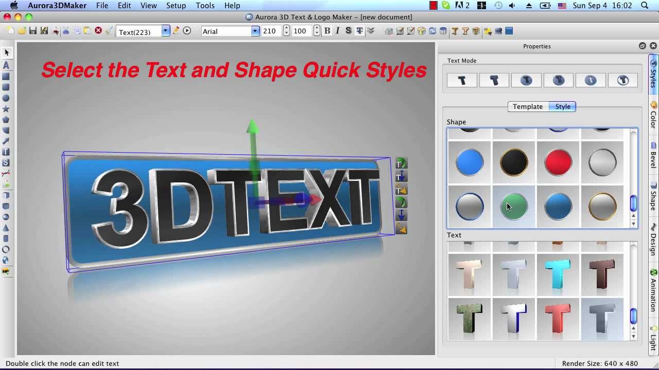 Aurora 3D Maker for Mac - Create 3D Text, Logo, Title Animation and Effects.