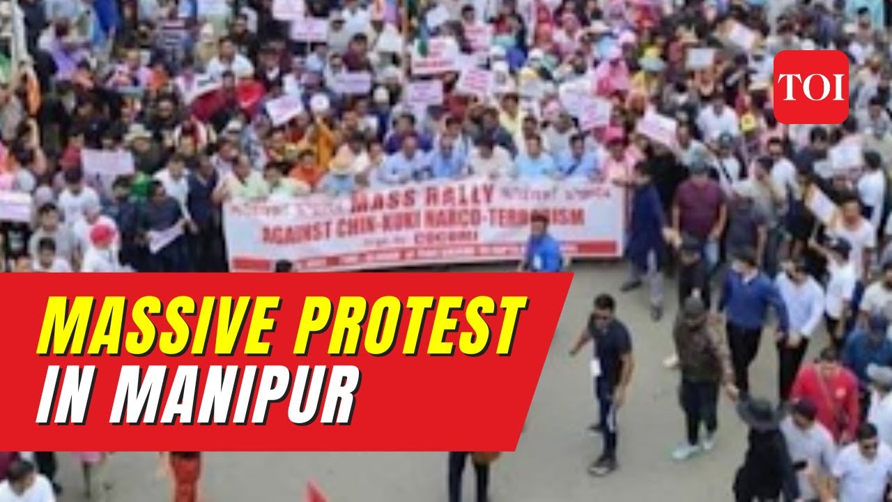 Massive Protest in Manipur Today: Thousands of Meiteis seen on Imphal streets demanding NRC