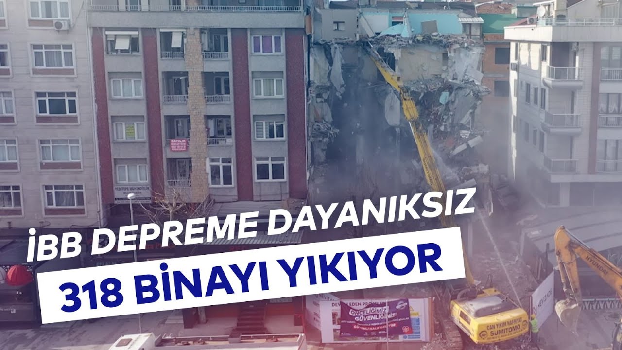 DEPREME DAYANIKSIZ BİNALARIN YIKIMINA BAŞLANDI