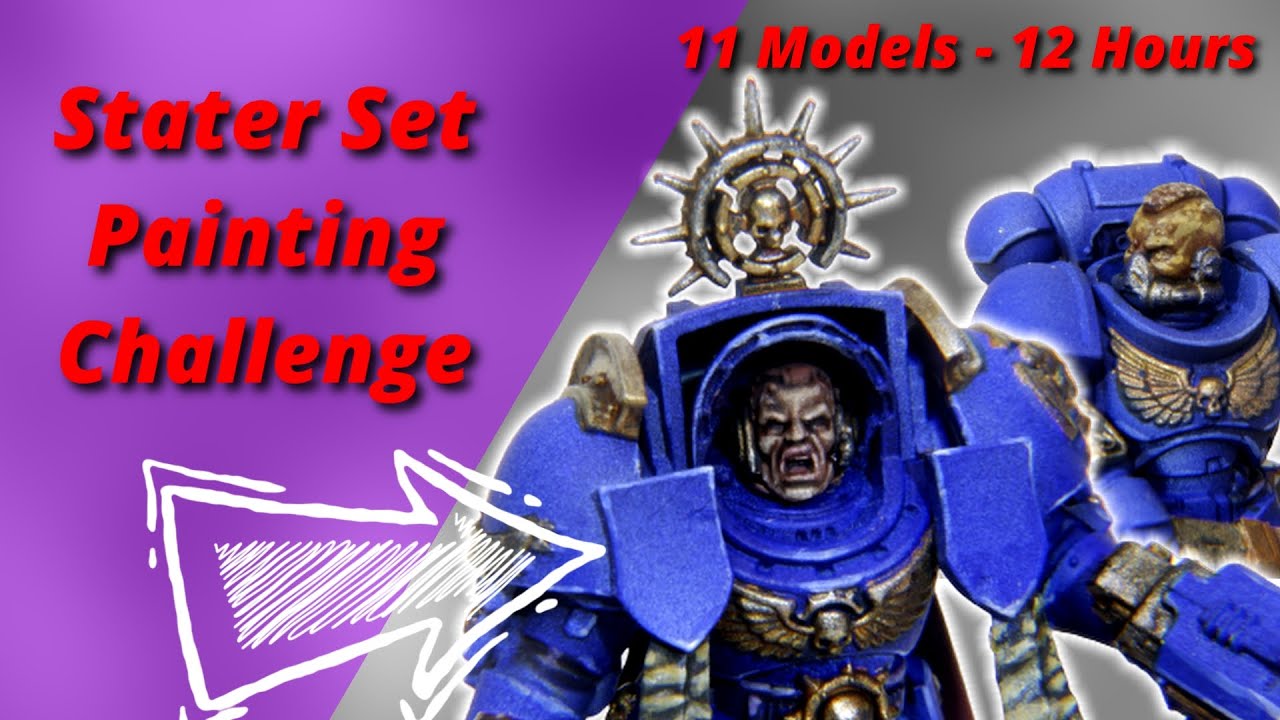 Can I Paint the Warhammer 40k Starter Set (Space Marines)  in 12 Hours? Watch Me Try!