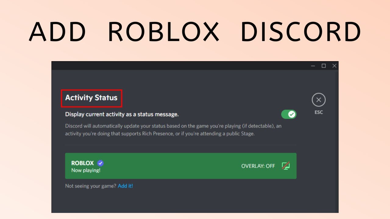 How to Add Roblox to Your Discord Status 2023