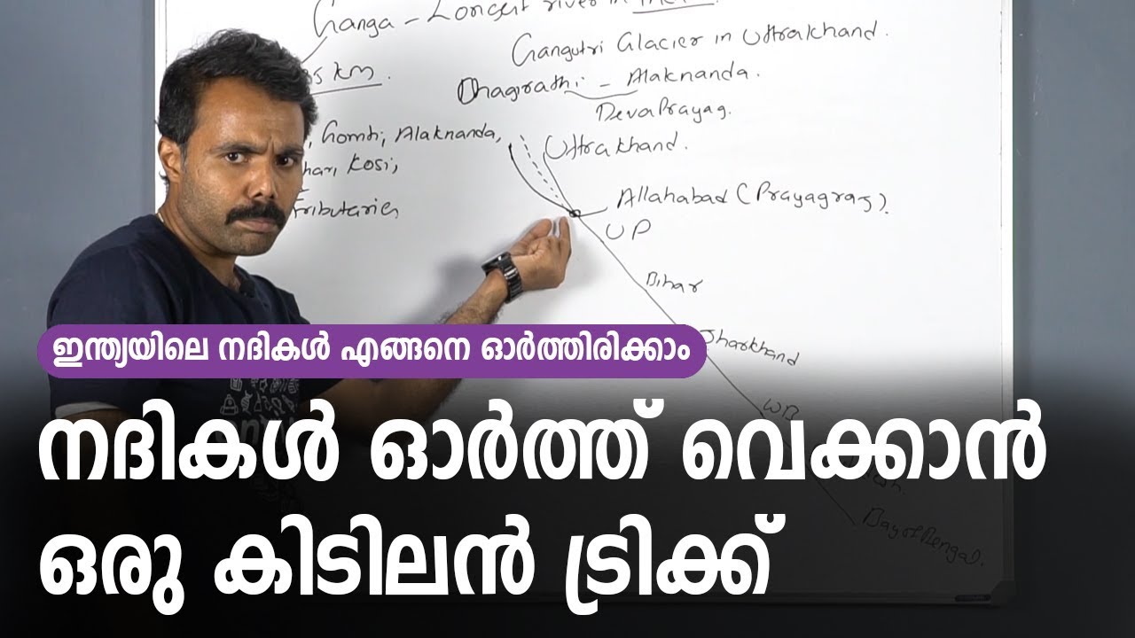 ഇന്ത്യയിലെ നദികൾ ഓർത്തിരിക്കാൻ ഇനി ഒരു ചിത്രം മതി - Memory Tricks Learn Indian Rivers - Kerala PSC