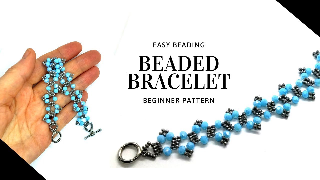 Beading tutorial. Simple beading pattern for DIY Bracelet. Beaded Bracelet