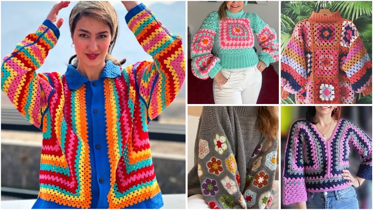 New crochet 🧶 woollen sweater cardigan designs ideas for winters 