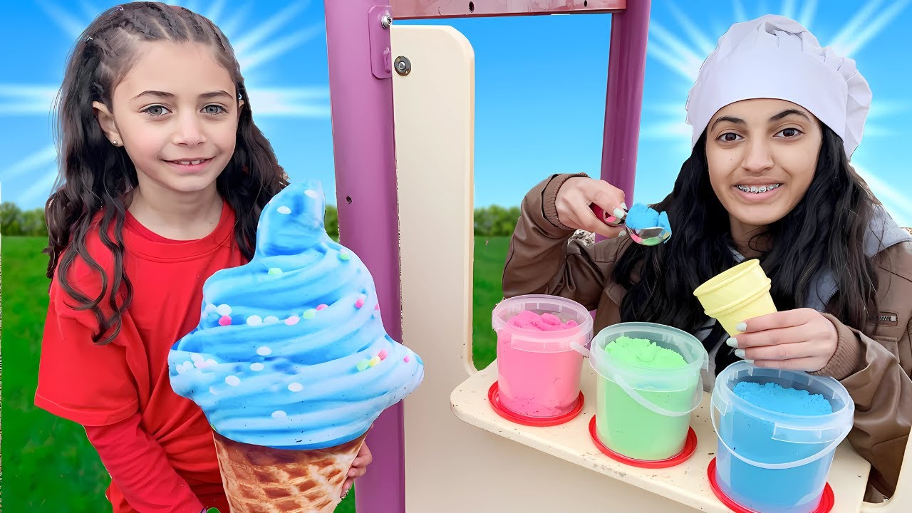 Pretend Play Ice Cream Shop with Heidi & Zidane! 🍨👧👦