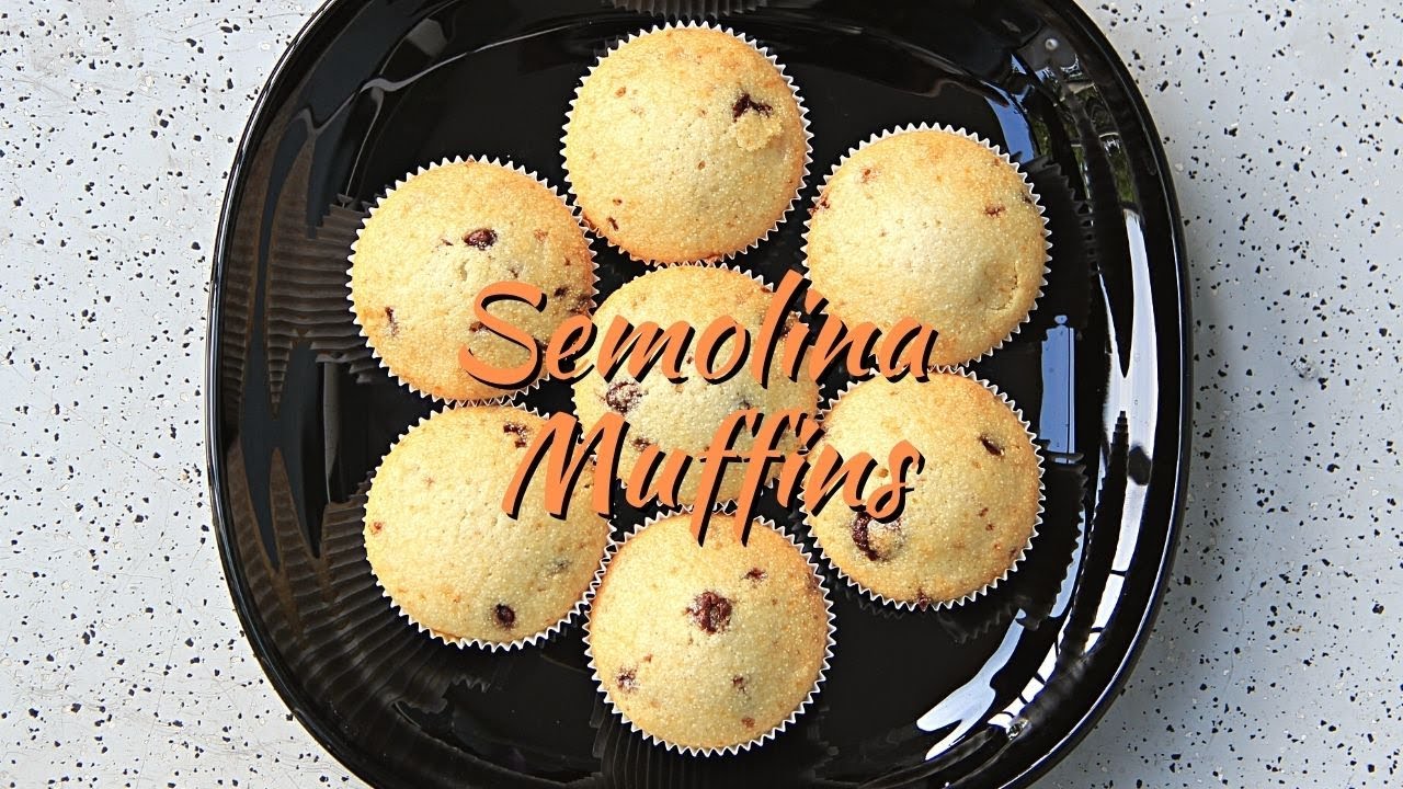 Semolina chocolate chip muffins | Eggless muffins | Healthy muffins
