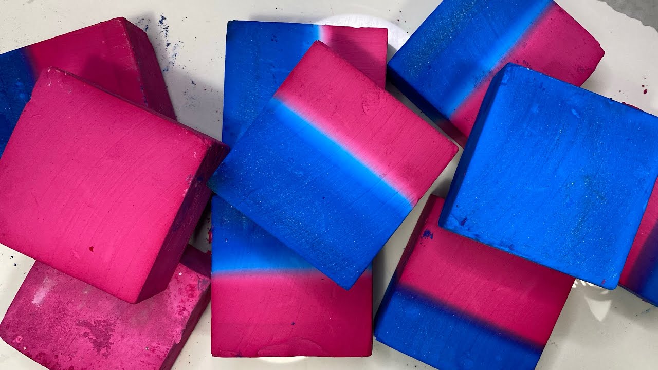 Blue and Pink Blocks | Chalk asmr | Pebbles Play | Sped Up included