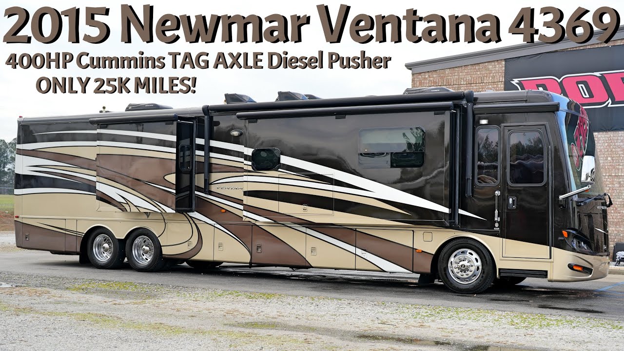 Автодом Newmar Ventana 4369 с дополнительной осью, класс A, 400 л.с., дизельный двигатель Cummins...