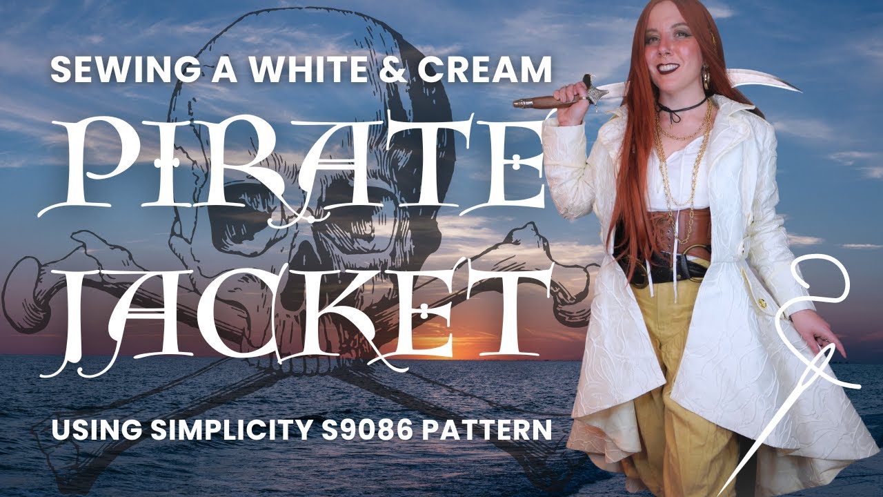 Sewing a Pirate Jacket 🏴‍☠️ Using Simplicity S9086 Pattern to DIY a White and Cream Buccaneer Coat