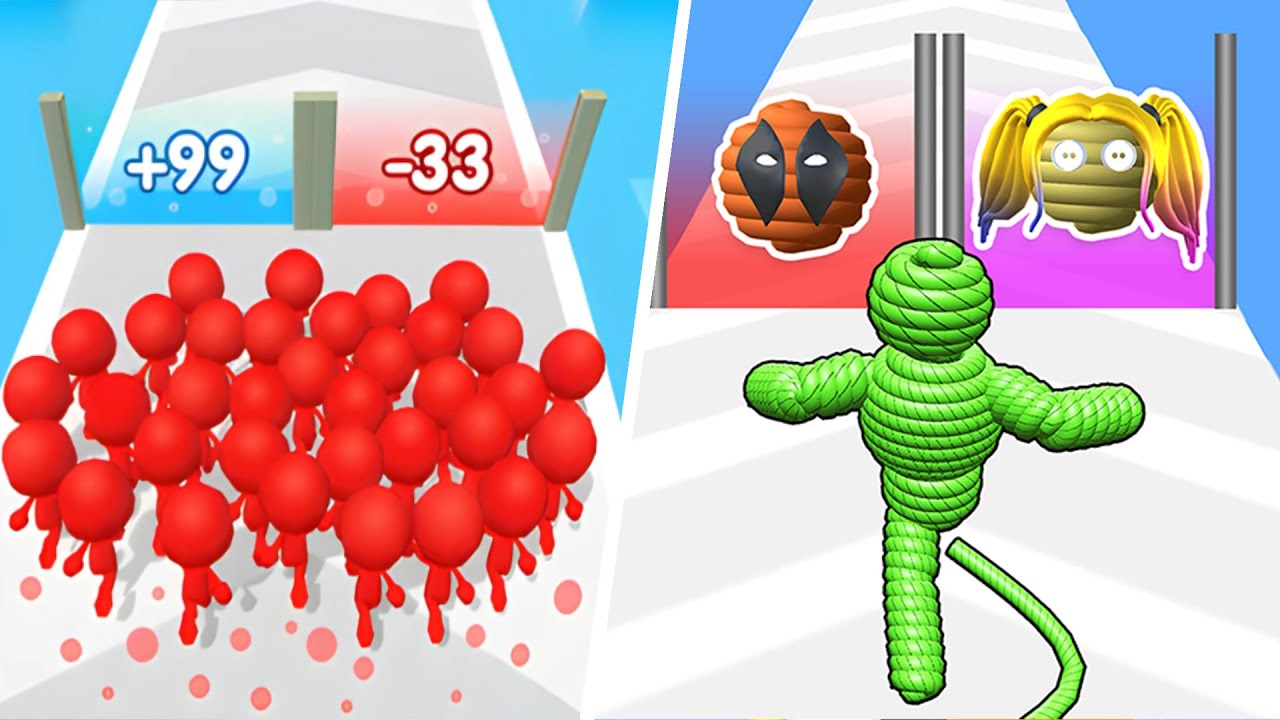 Count Masters Vs Rope Man Run  🟣🧿🟢Walkthrough Max Levels Android IOS Gameplay BTR1