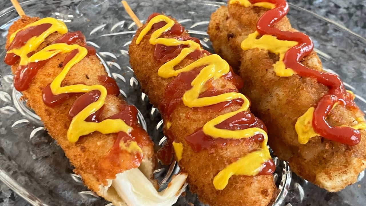 كورن دوغ من المطبخ الكوري 😋