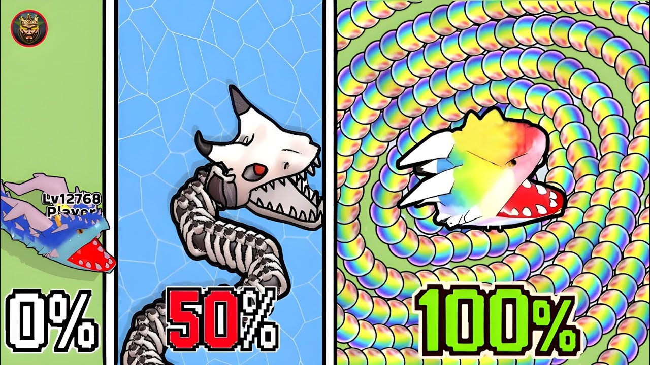 100% Long Snake Power in Snake Clash! 🦈🔥 Epic Gameplay