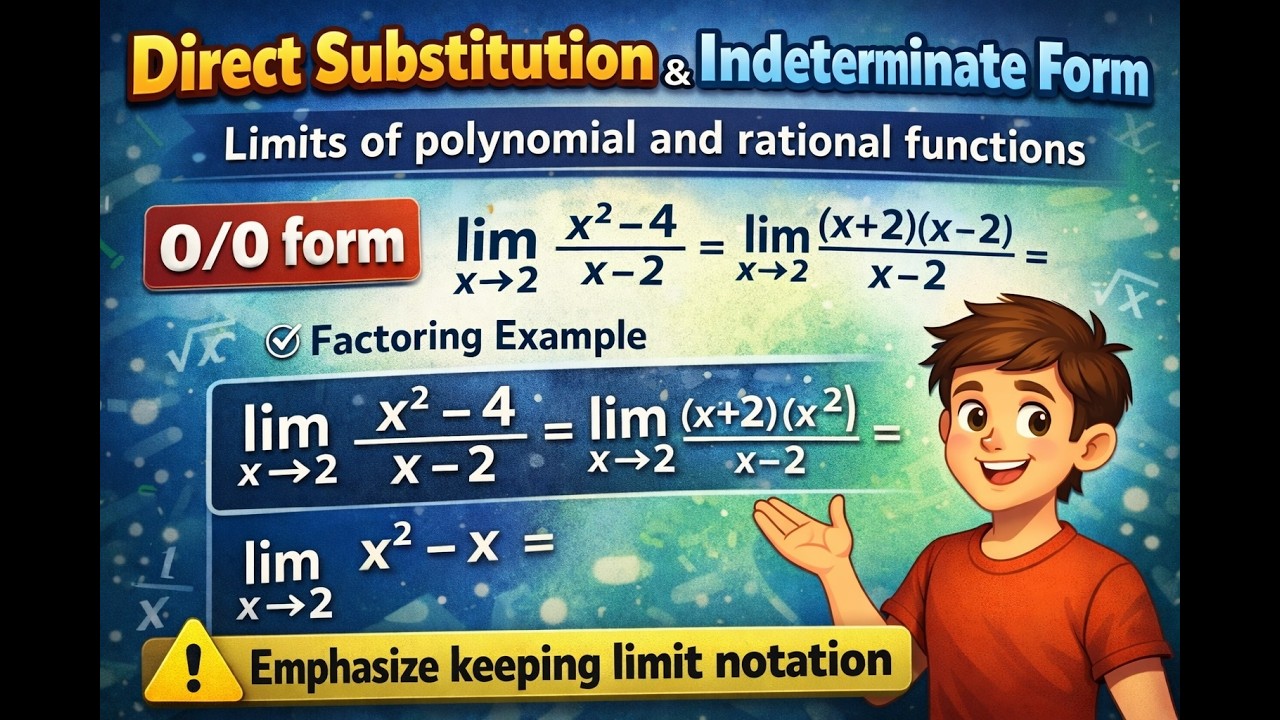 Direct Substitution & Indeterminate Forms | 0/0 Limits Explained