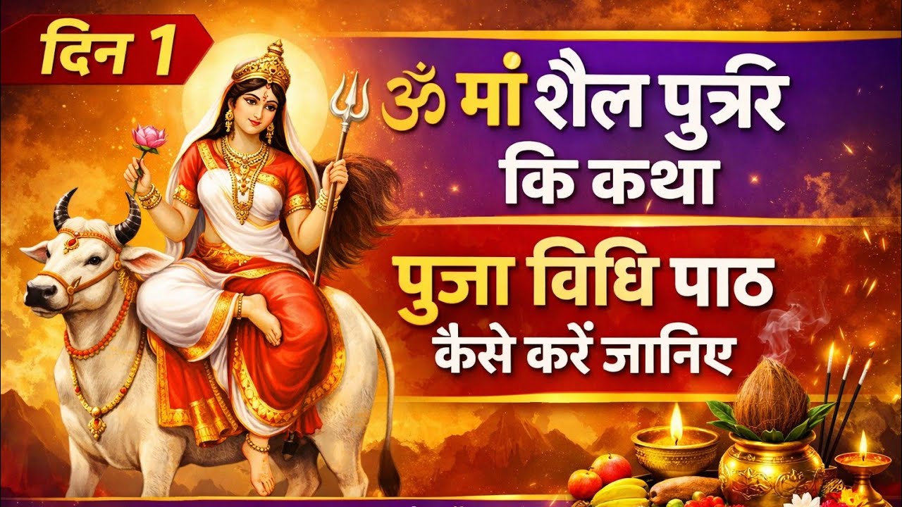 दिन 1 : क्या आप जानते हैं कैसे करते मां शैलपुत्रि की कथा पुजा,विधि,पाठ🙏अगर नहीं तो यही सही विधि!