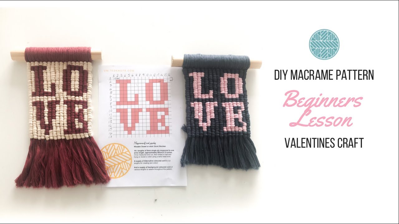 Valentine's Day Crafts - DIY Macrame Wall Hanging Easy
