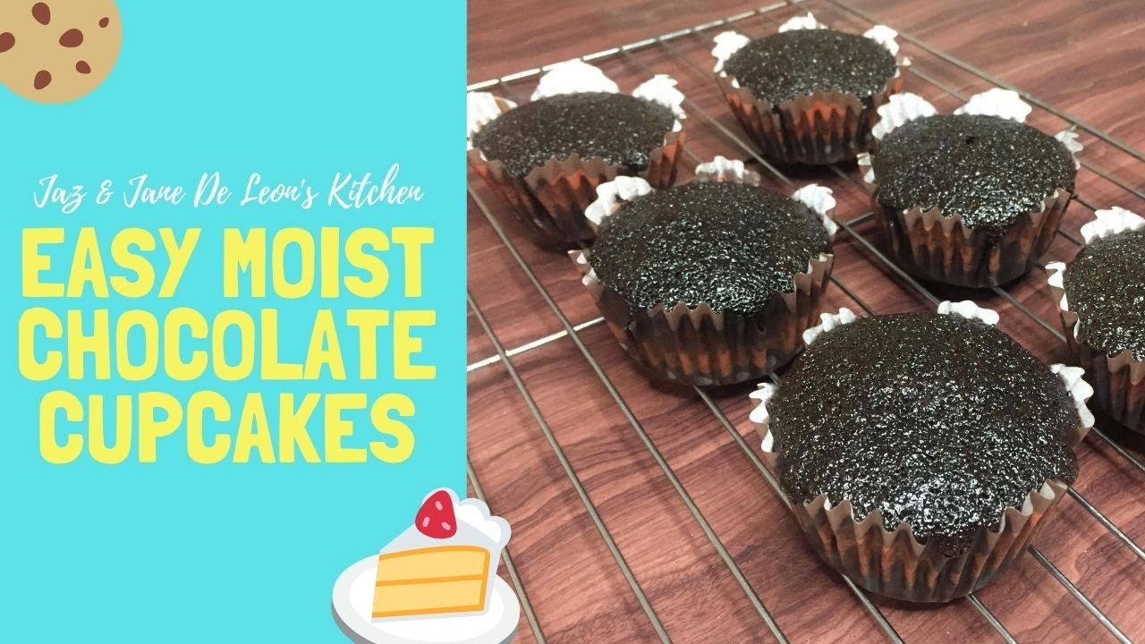 Easy Moist Chocolate Cupcakes || Jane De Leon (No hand mixer needed)