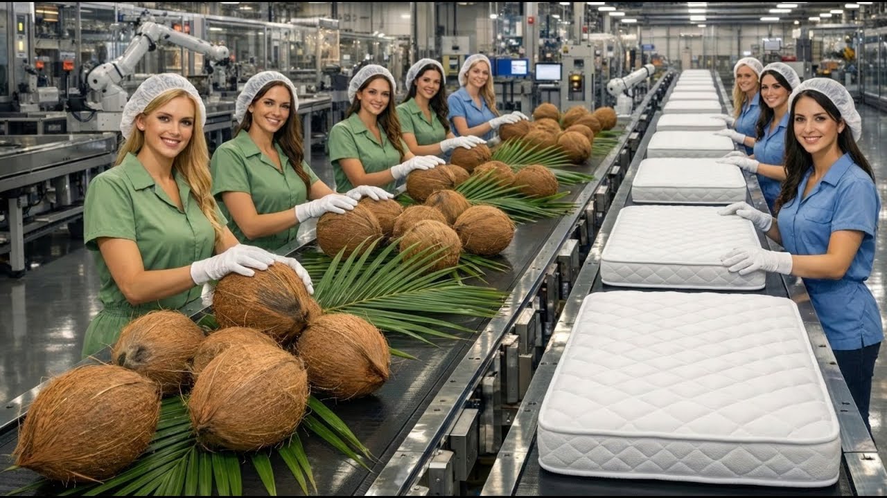 How Coconut Husks Transform Into Premium Mattress Fiber | Factory Process Revealed