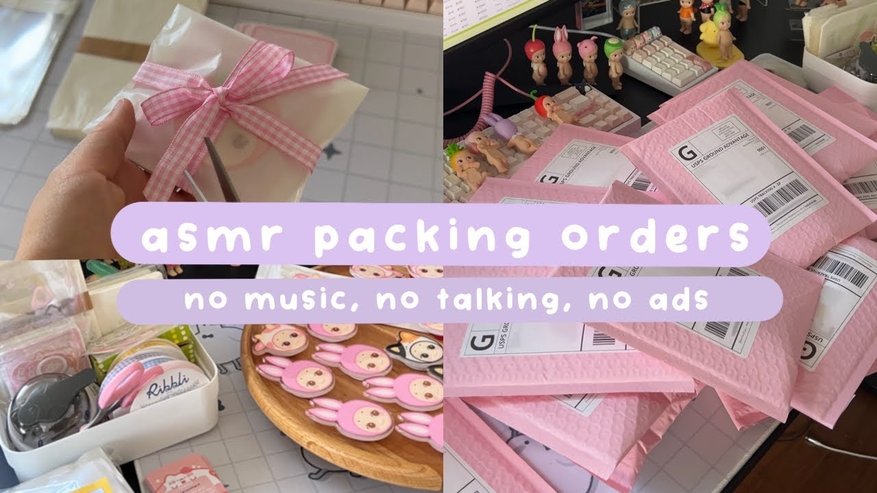 asmr packing orders 🌱☁️ no talking, no music, no ads | be productive with me!