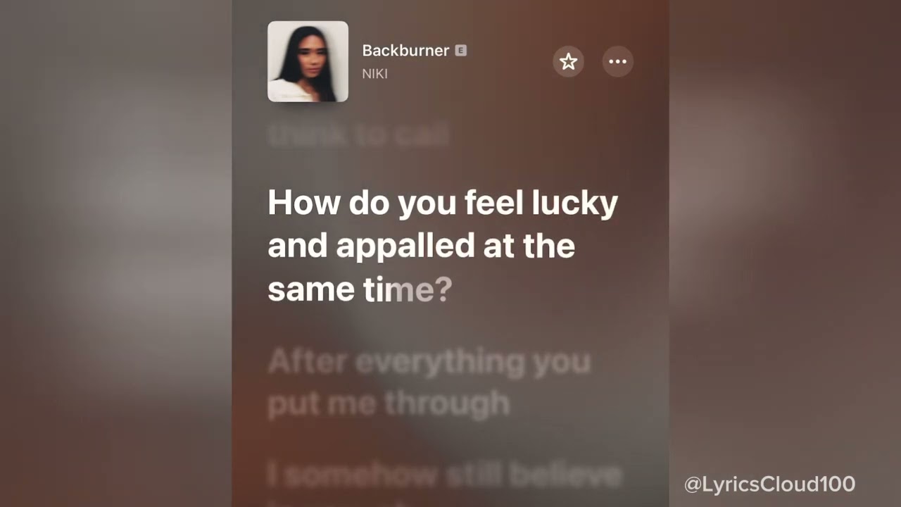 NIKI - Backburner (Lyrics)