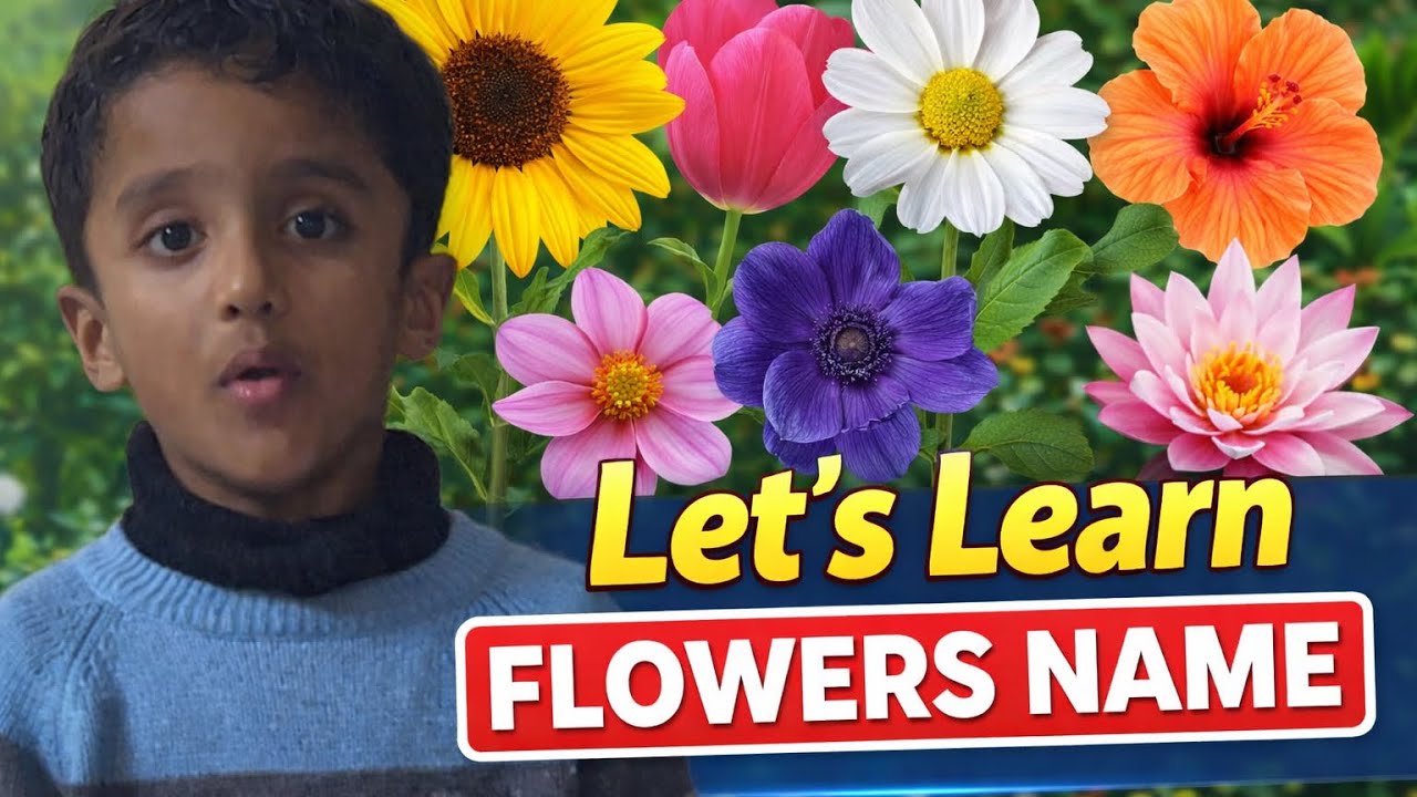 Daksh Learns Flower Names 🌸 | Fun Learning for Kids	Let’s Learn Flower Names with Daksh 🌼	Kids Learn