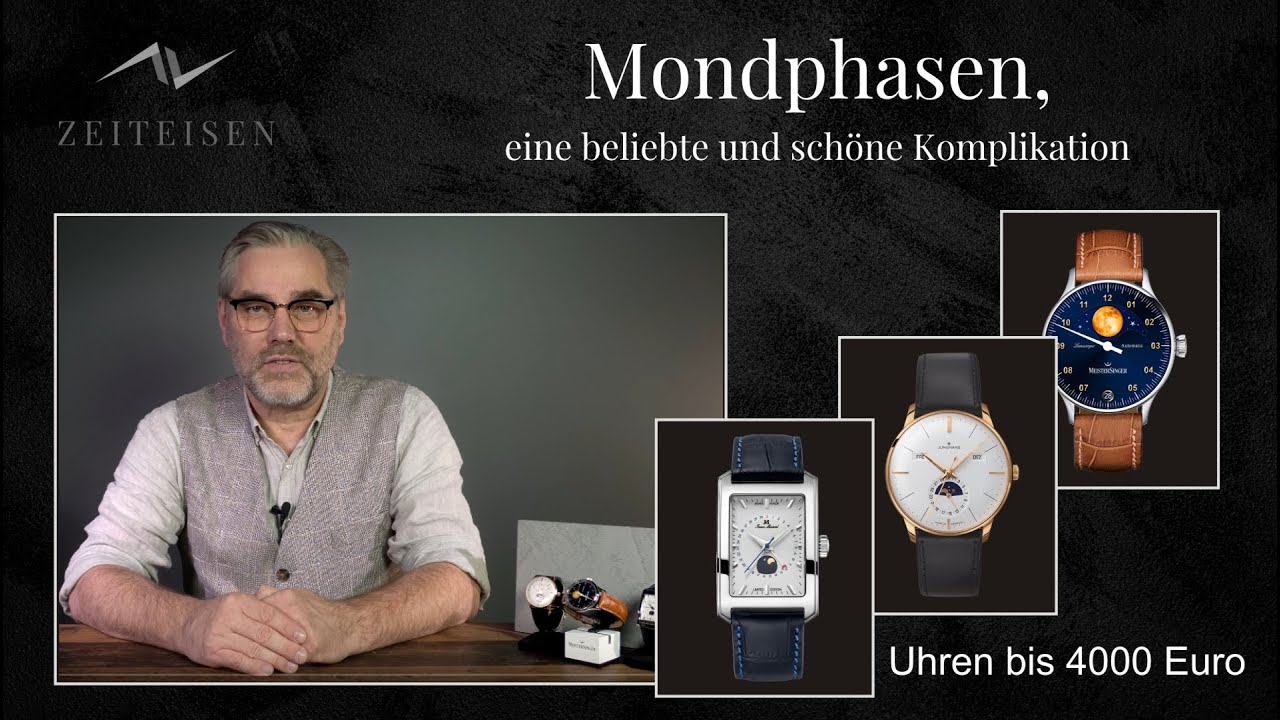 Eine beliebte Komplikation, die Mondphase. 3 Beispiele, Uhren von 1500 bis 4000 Euro