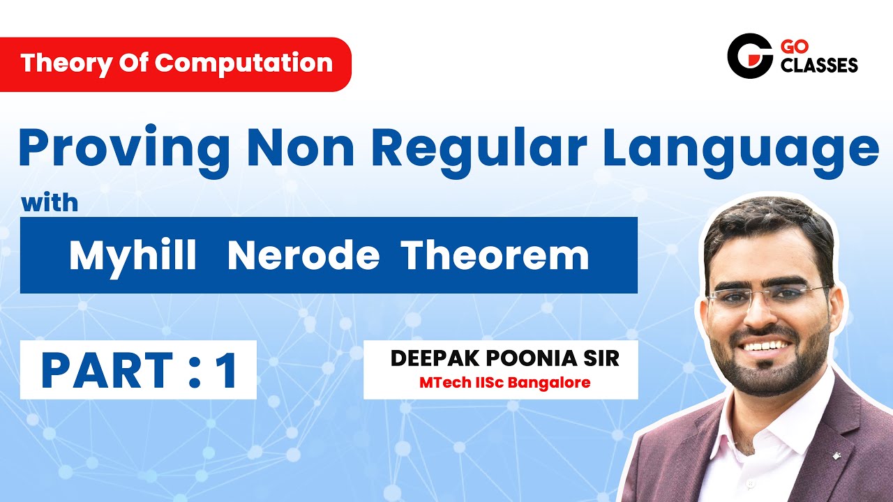 Proving Non Regular Language Part 1 | Myhill Nerode Theorem | TOC | GO Classes | Deepak Poonia Sir