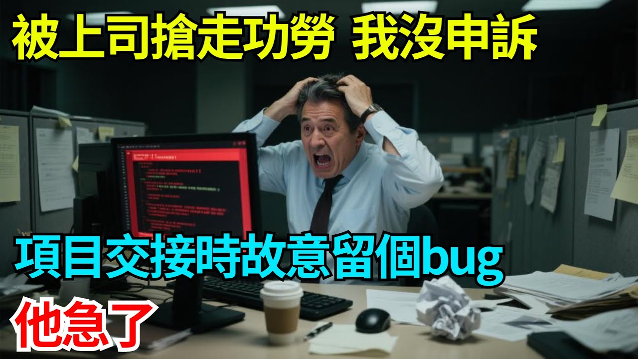 被上司搶走功勞，我沒申訴，項目交接時故意留個bug，他急了【奇人社會誌】#故事#奇聞#民間故事#社會