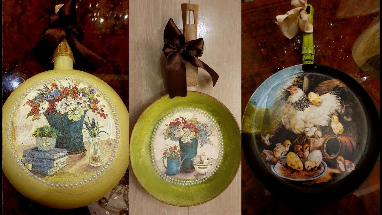 How to decorate old pans |Decoupage old pans| Kitchen decor