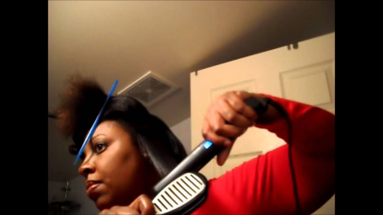 Texlax hair - Just For Me Texture Softener - How to flat iron texlaxed hair - texturized hair - Chi