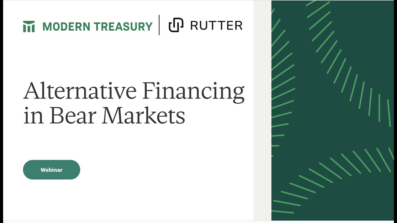 MT x Rutter Webinar: Alternative Financing in Bear Markets