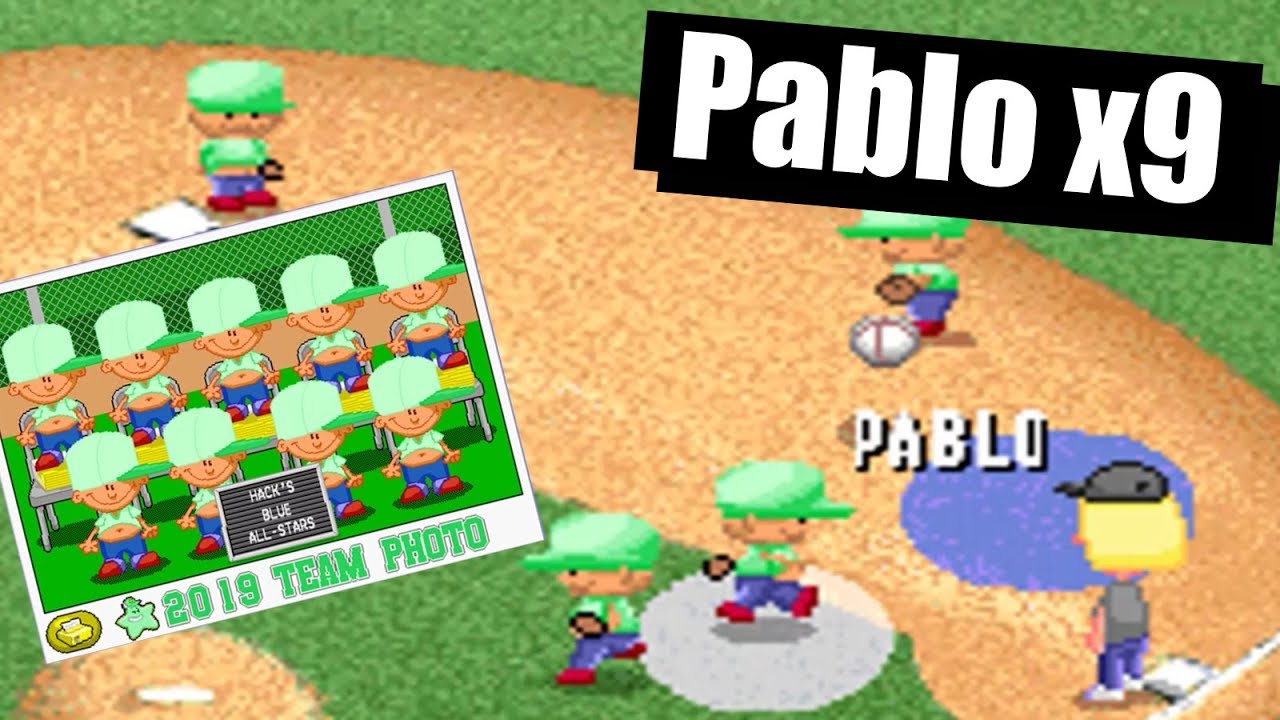 9 Copies Of Pablo Sanchez PWN A Bunch Of Generic Kids (Backyard Baseball 1997)