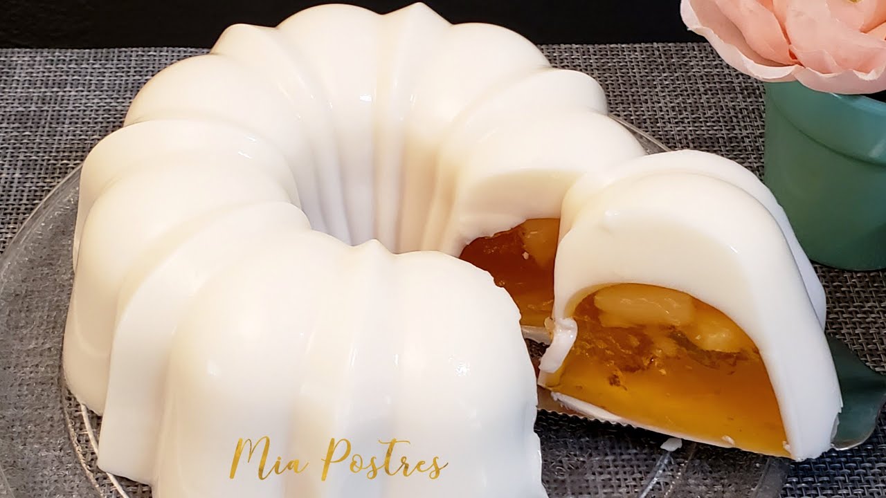 GELATINA RELLENA DE PIÑA🍍 gelatina de piña y coco/ deliciosa y facil. postre frio