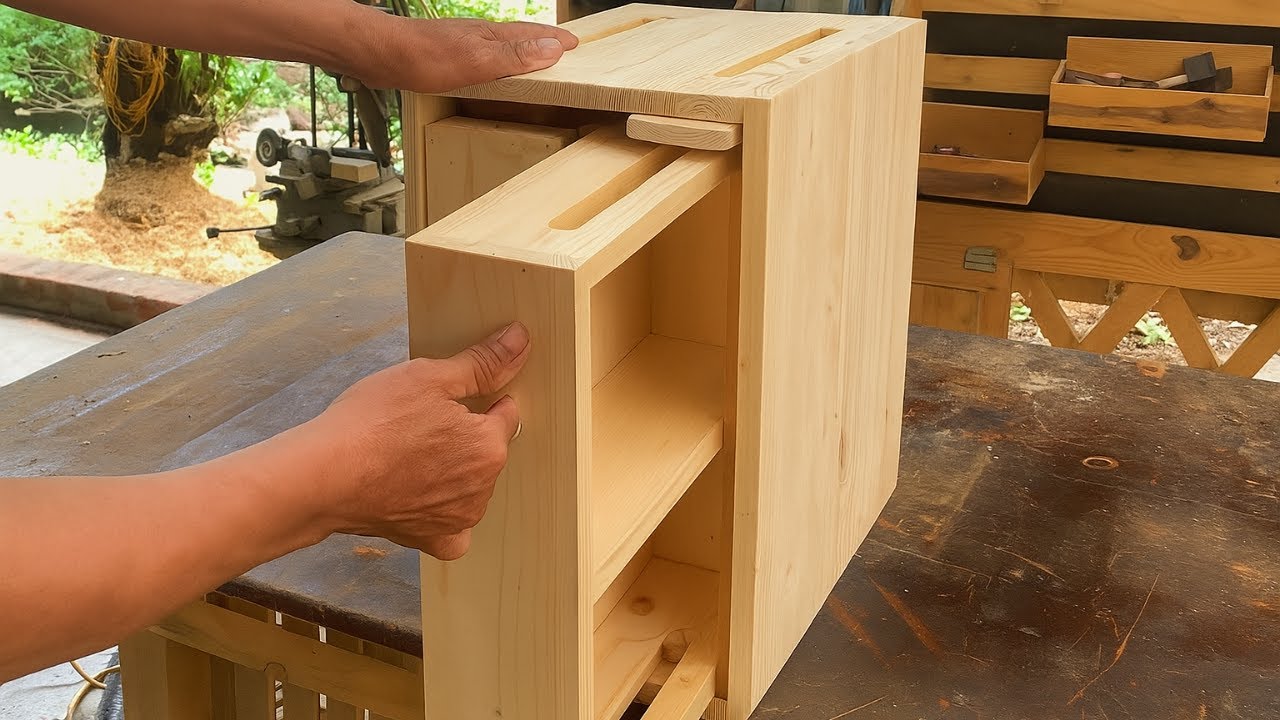 Creative Woodworking Ideas Of Carpenters // How To Make A Cabinet With A Unique Operating Mechanism