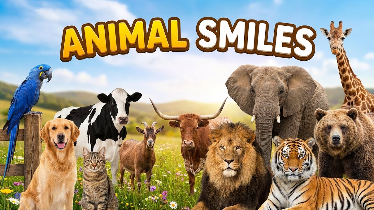Animal smiles Horse, Chicken, Goat, Duck, Cow, Dog, Pig, Sheep, Cat – Animal Moments Natural Sound