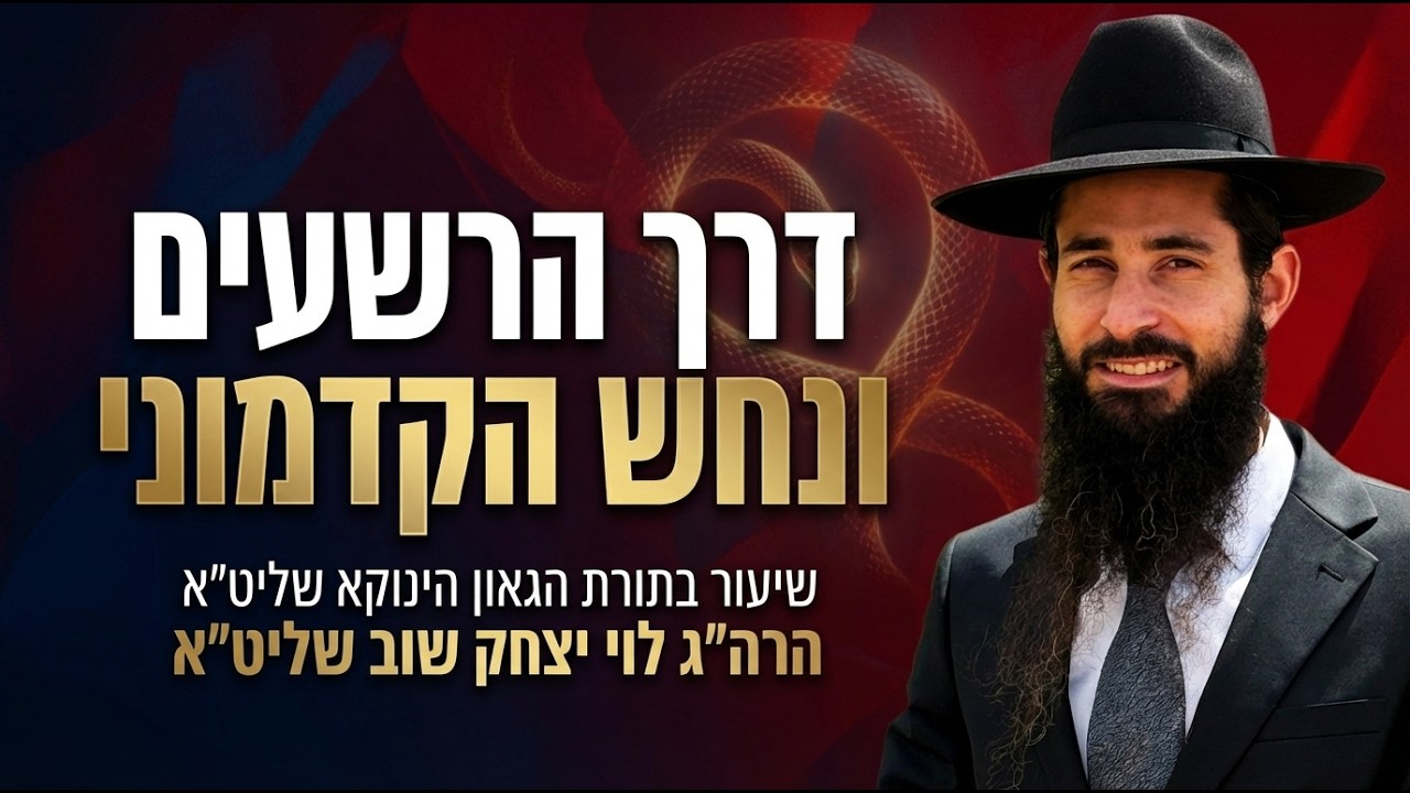 שיעור בתורת הינוקא | שידור חי | הרב לוי יצחק שוב שליט״א