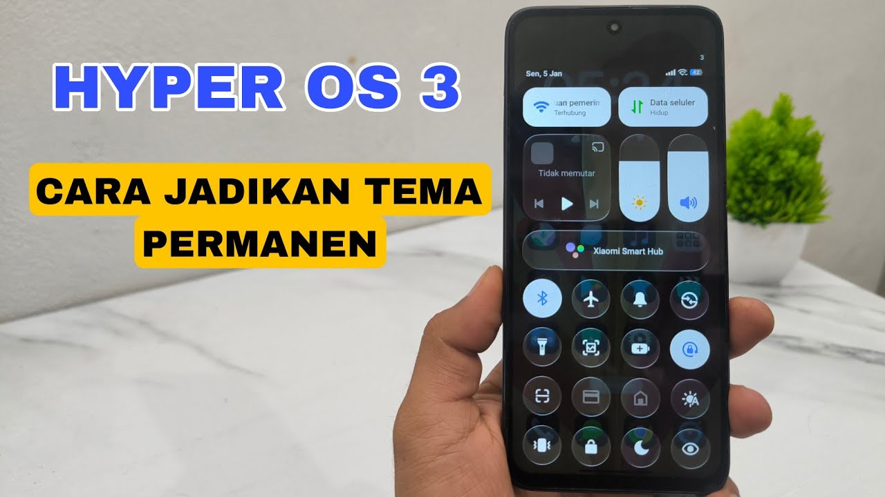 Tema Hyper os3 permanen redmi13 control center transparan 
