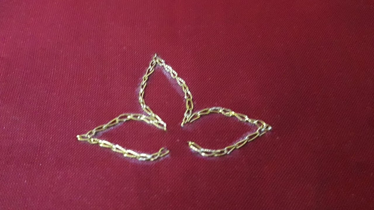 Aari work with normal needle/simple zarithread work/aari work tutorial