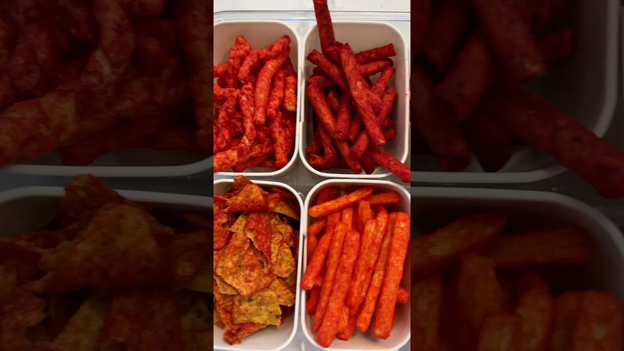 Spicy Snack Box 🔥🌶️ #snackbox #snacks #restock #asmr #spicyfood #chips #yum #viral #shorts #fyp
