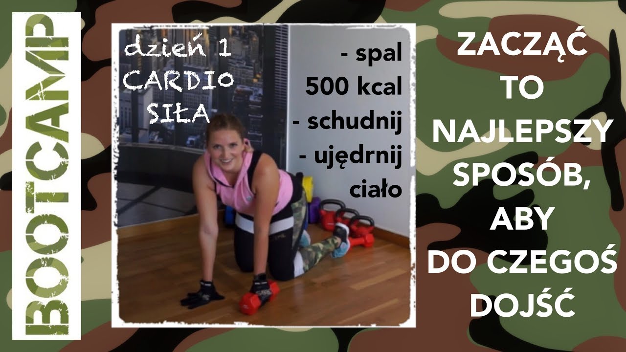 BOOTCAMP - Dzień 1 - HIIT - CARDIO SIŁA - ćwiczenia odchudzające i rzeźbiące sylwetkę