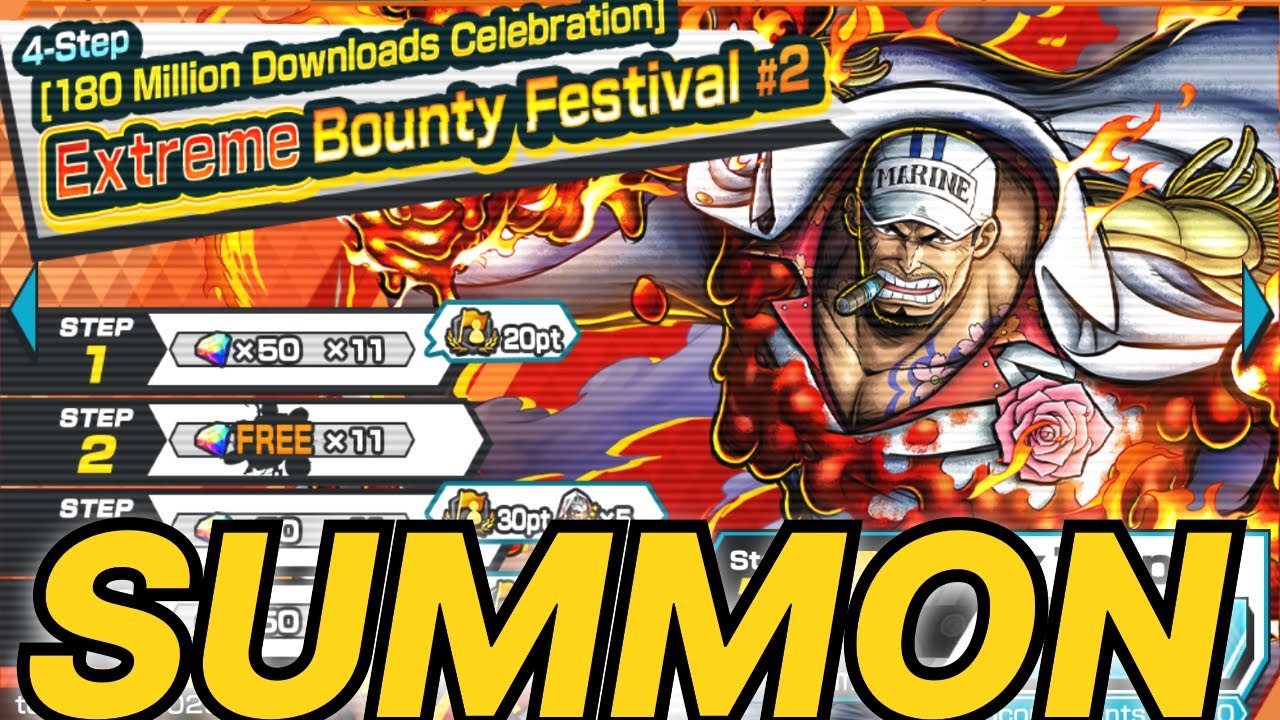 Extreme Akainu Summons! 180M DL Celebration | One Piece Bounty Rush