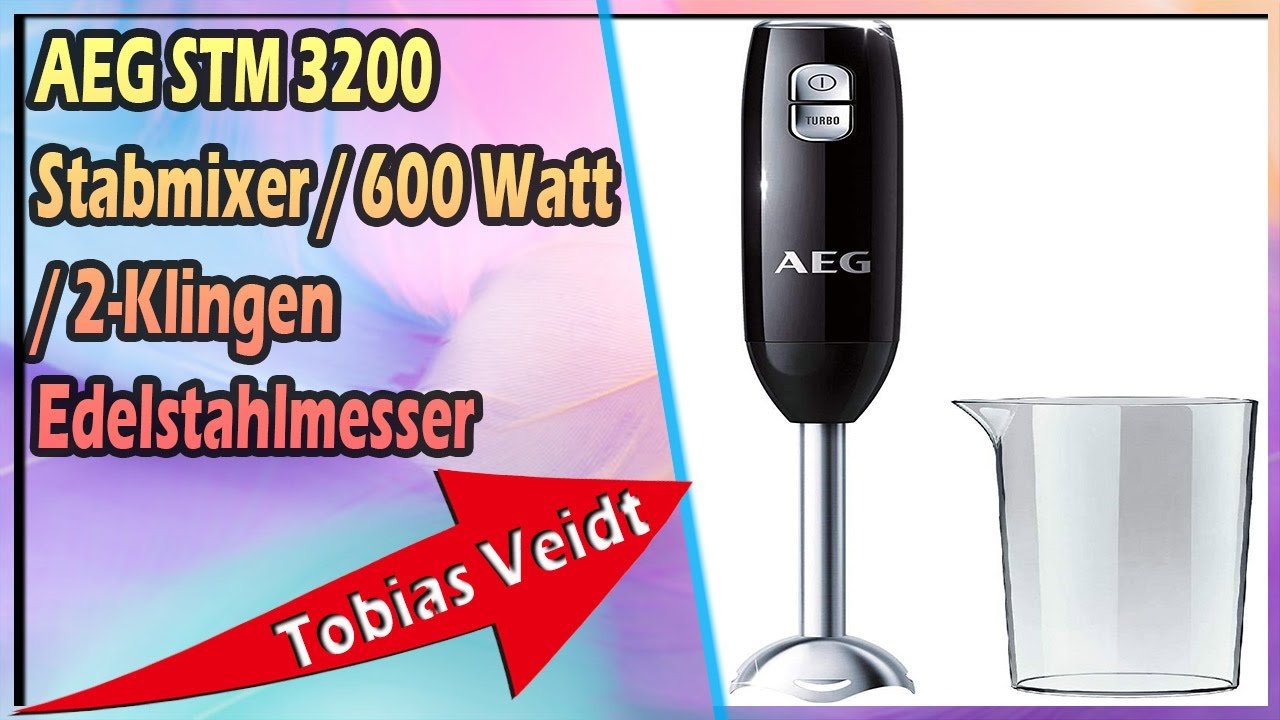 AEG STM 3200 Stabmixer / 600 Watt / 2-Klingen Edelstahlmesser