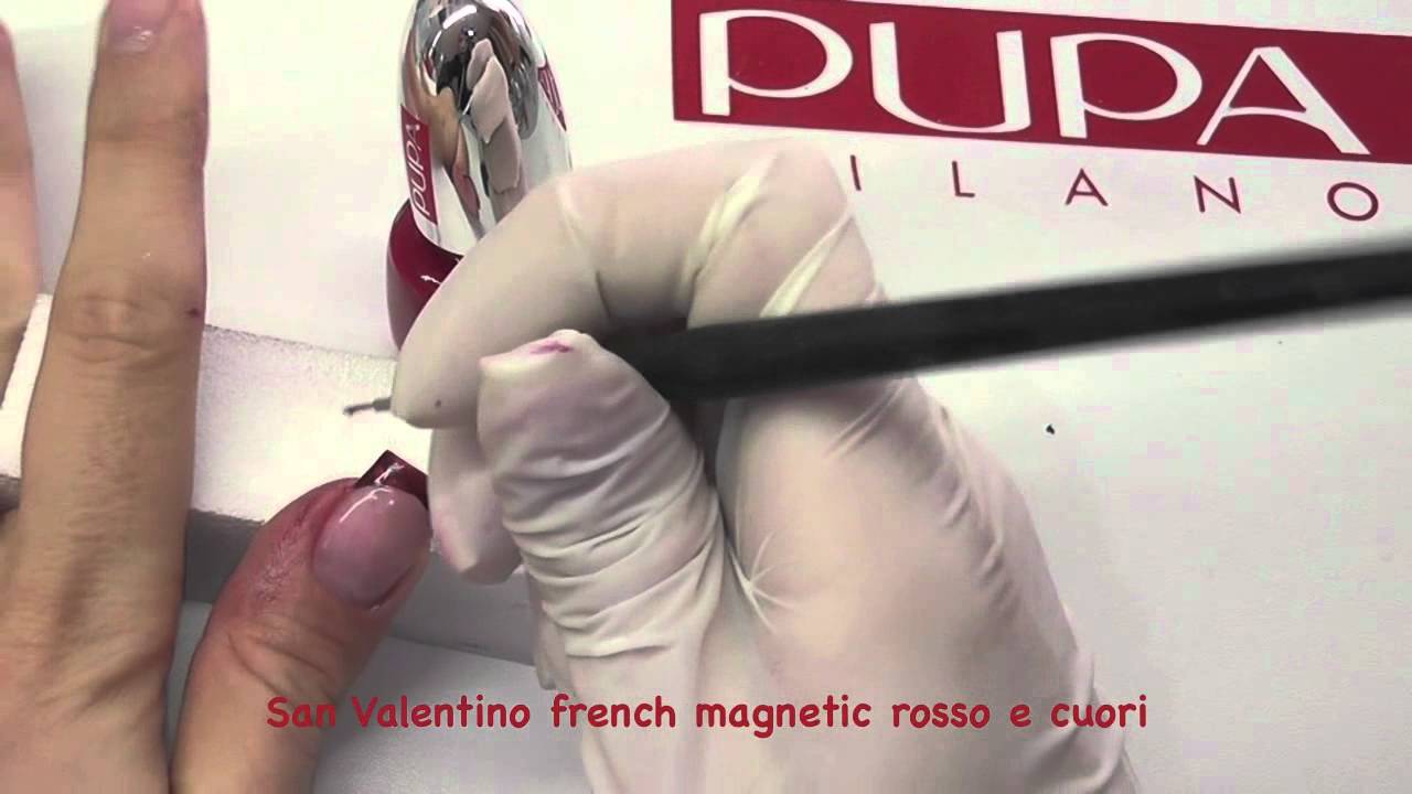 Tutorial Nail Art per San Valentino french magnetic rosso e cuori a mano by Maddafashion