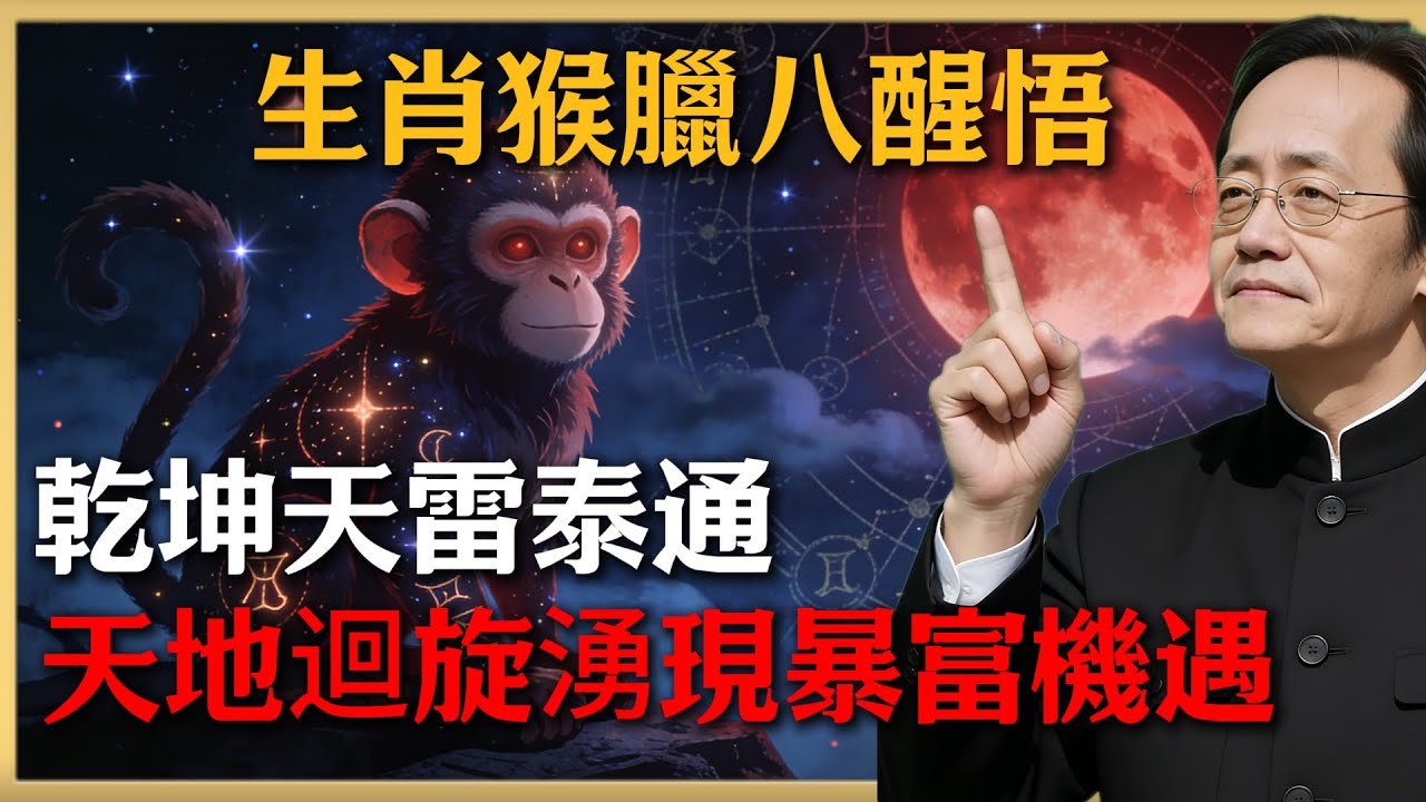 猴生肖臘八醒悟！1月28～30號乾坤泰通，運勢天地迴旋湧現暴富機遇！借倪海廈易經智慧穩抓財潮，不點節日喜散！#倪海廈 #命理 #生肖 #運勢