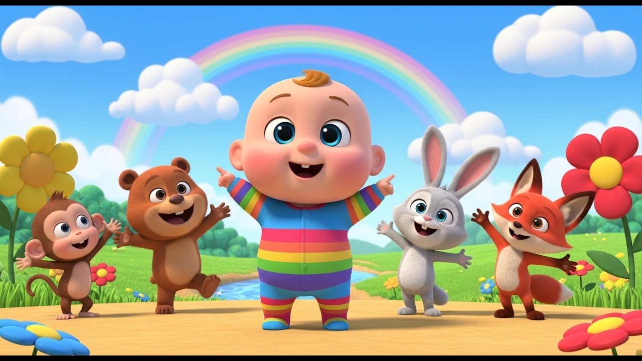 Head, Shoulders, Knees and Toes 🧍‍♂️🎶 Fun Learning Action Song for Toddlers, Babies & Kids