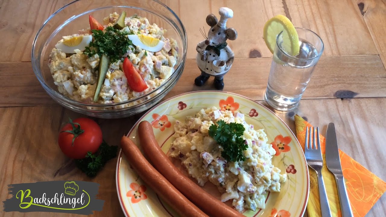 Kartoffelsalat 🥔🥒🧅🥚 mit selbst gemachter Mayonnaise | Backschlingel
