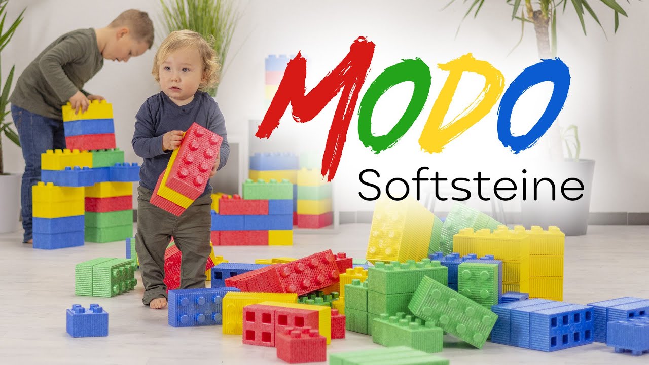 Softsteine MODO - Bausteine f&uuml;r Kinder - 100% Recyclebares Spielzeug aus EPP - BIO Spielzeug