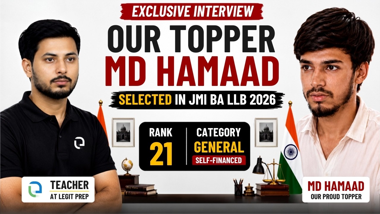 JMI BA LLB Topper Interview (Rank 21, General Self-Financed) | Daily Routine & Mistakes to Avoid