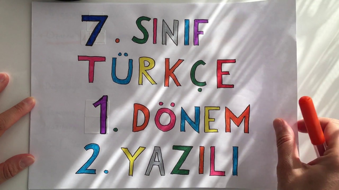 7. Sınıf Türkçe / 1. Dönem 2. Yazılı