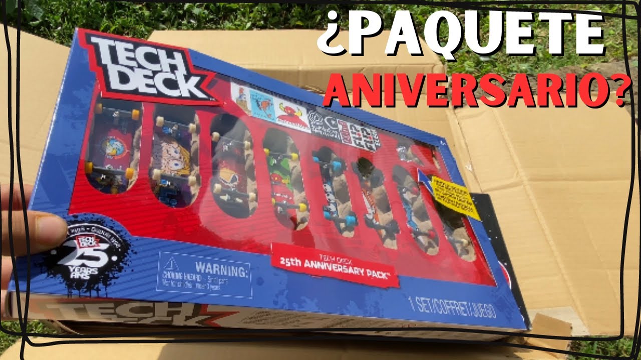 Paquete de Edición Especial Tech Deck 25 Aniversario con Tablas Únicas para Mini Skate