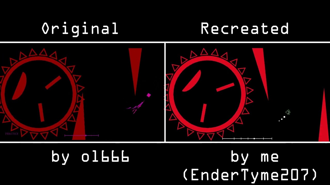 Running My Head comparison -- Original vs Recreation   [GEOMETRY DASH X PROJECT ARRHYTHMIA]